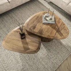 Kalfort Salontafels|Jean Salontafel set van 2 driehoekig Mangohout