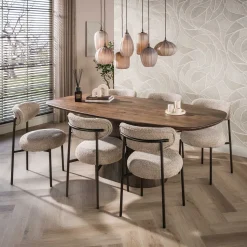 Kalfort Eettafels|Jennie Eettafel deens ovaal Bruin 180cm