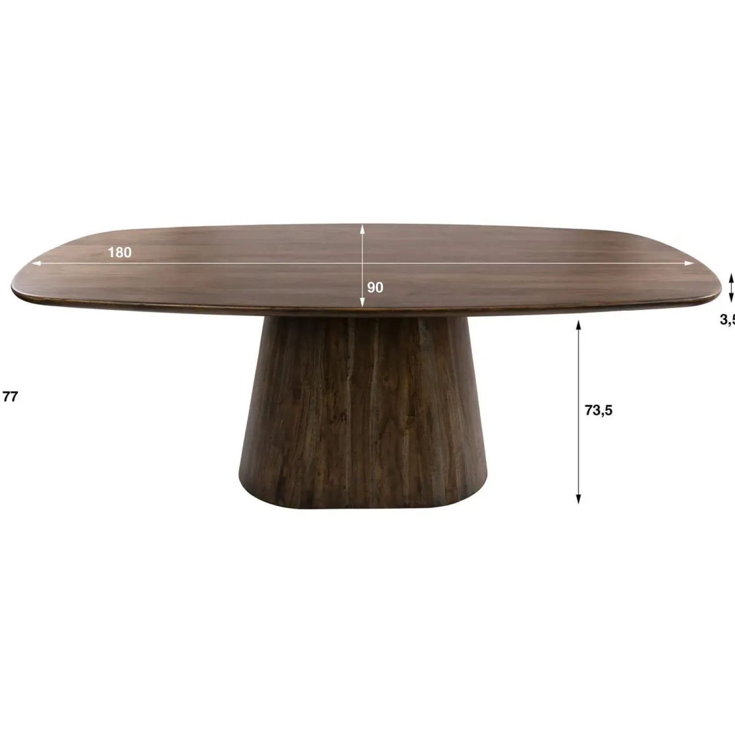Kalfort Eettafels|Jennie Eettafel deens ovaal Bruin 180cm