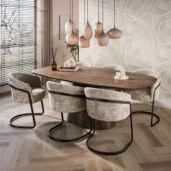 Kalfort Eettafels|Jennie Eettafel deens ovaal Bruin 215cm