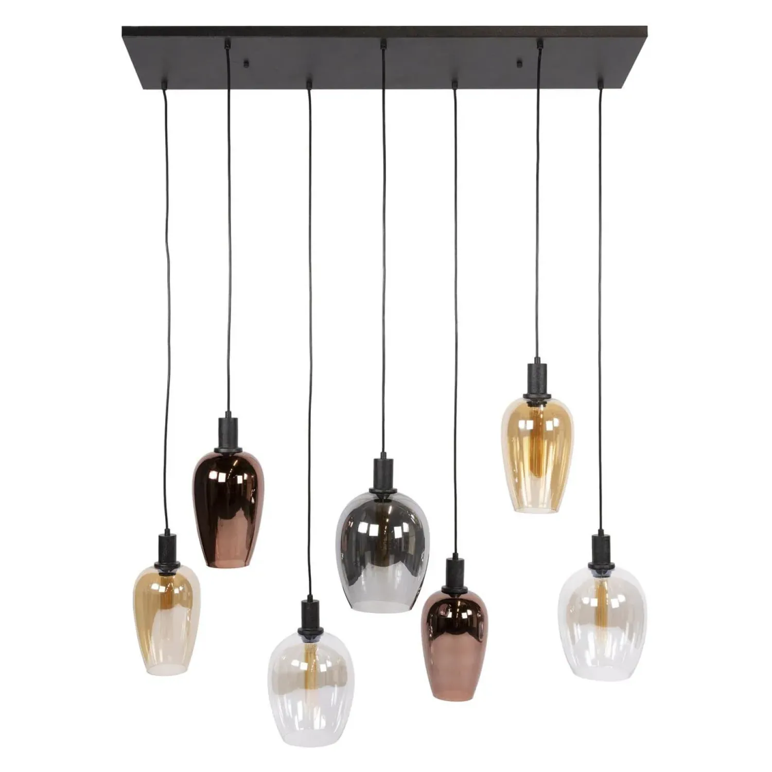 Kalfort Hanglampen|Glazen Hanglamp|Jenny 7-lichts Hanglamp Meerkleurig glas