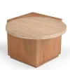 Furndea Bijzettafels|Jessie Bijzettafel Mangohout Travertin 60 cm