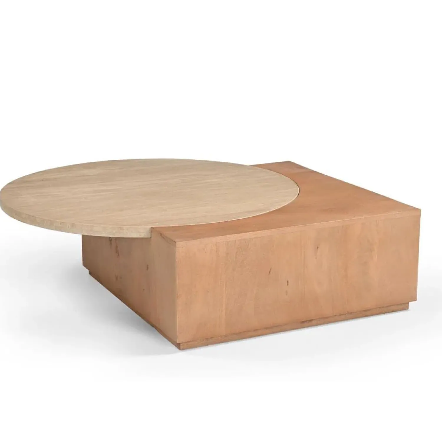 Furndea Salontafels|Jessie Salontafel Mangohout Travertin 103 cm
