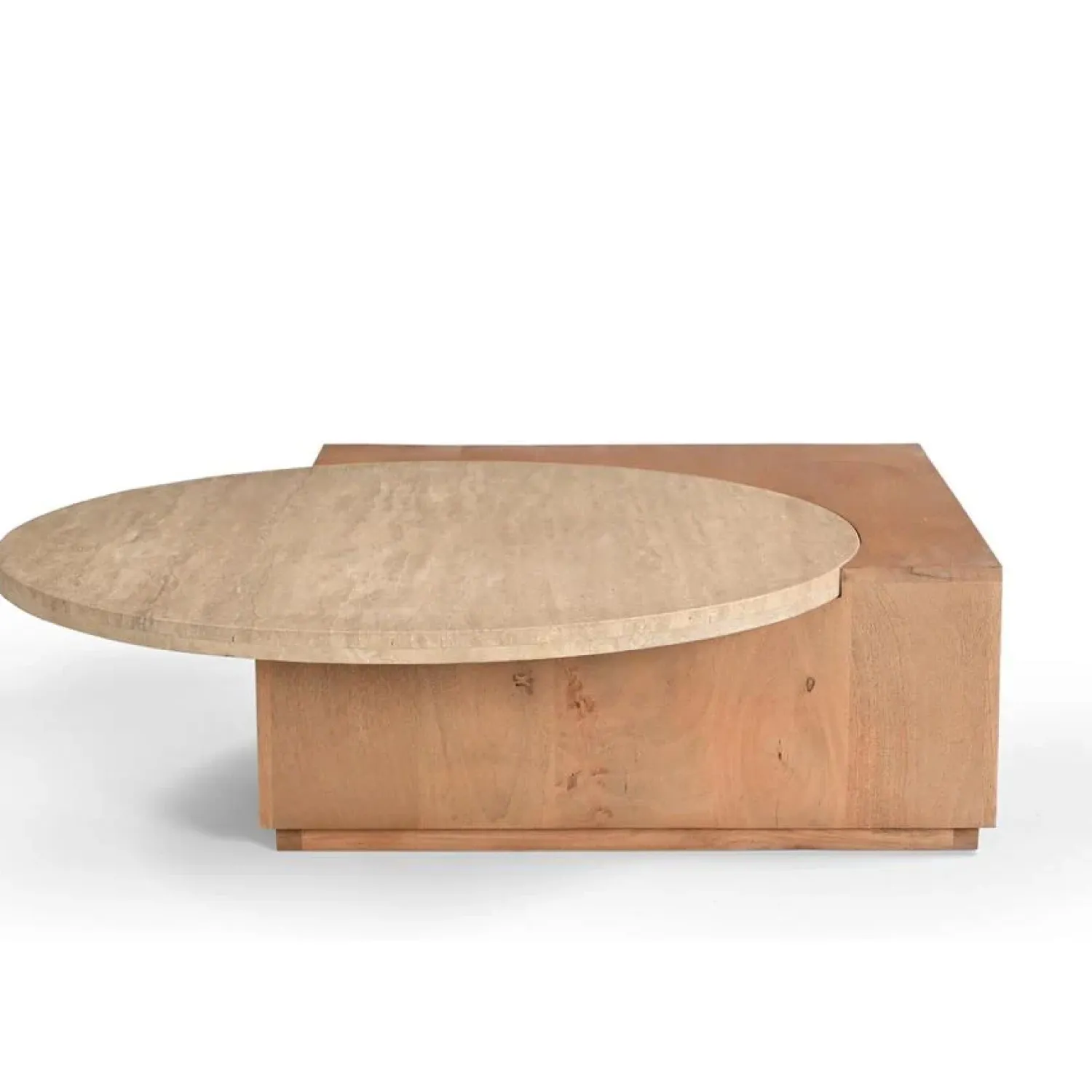 Furndea Salontafels|Jessie Salontafel Mangohout Travertin 103 cm