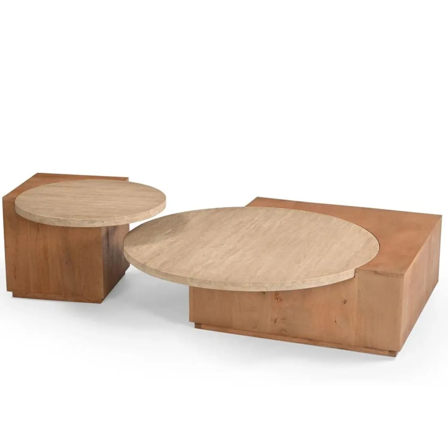 Furndea Salontafels|Jessie Salontafel Mangohout Travertin 103 cm
