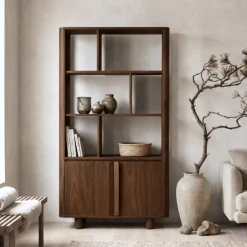 Vane Living Vakkenkasten|Boekenkasten|Jessy Boekenkast Walnoot 120cm