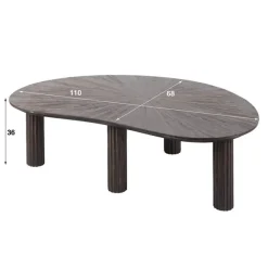 Kalfort Salontafels|Jill Salontafel niervormig Teakhout 110cm