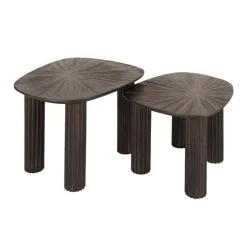 Kalfort Salontafels|Jill Salontafel set van 2 driehoekig Teakhout