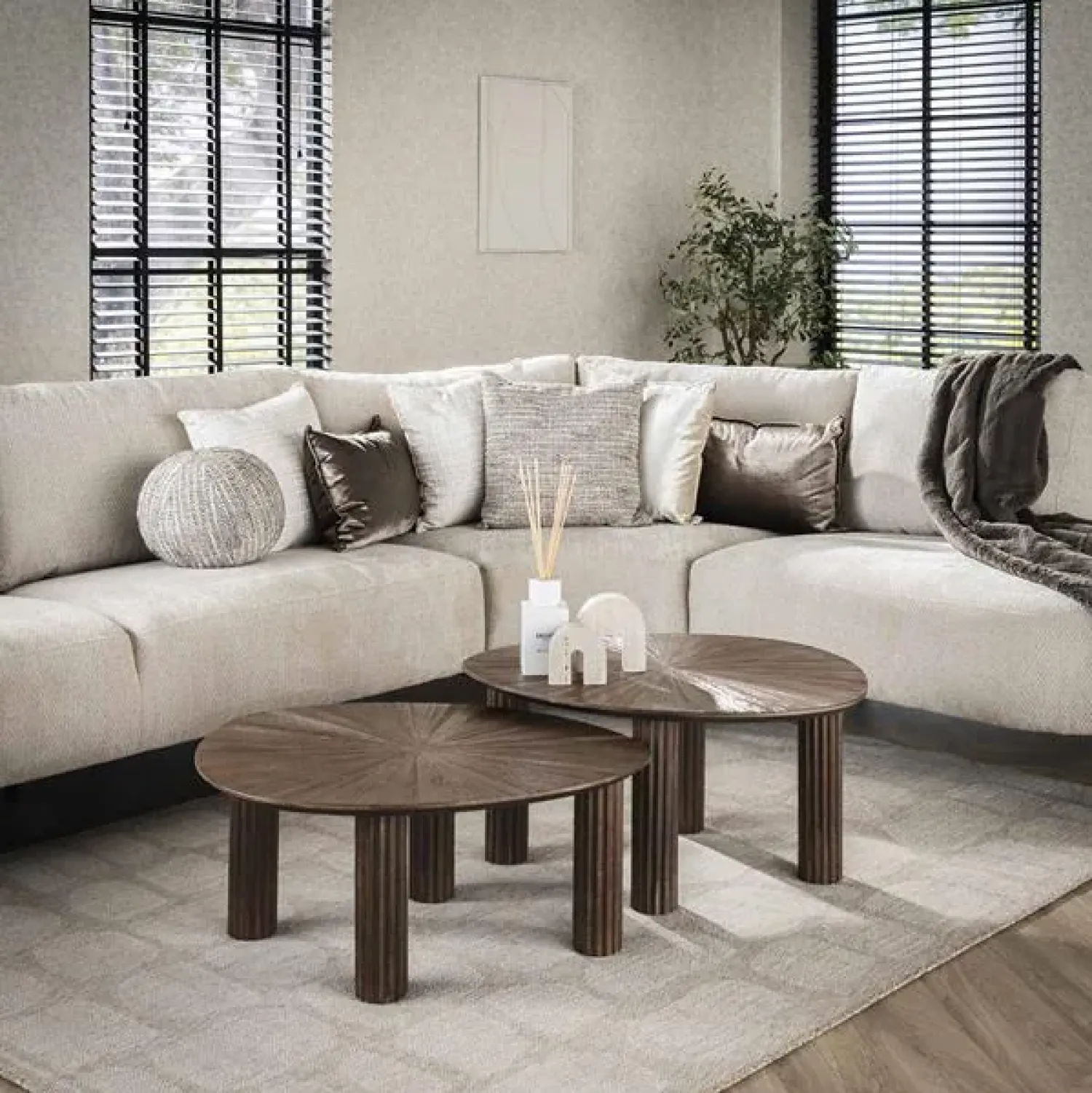 Kalfort Salontafels|Jill Salontafel set van 2 vierhoekig Teakhout