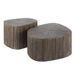 Kalfort Salontafels|Jill Salontafel XL set van 2 driehoekig Teakhout