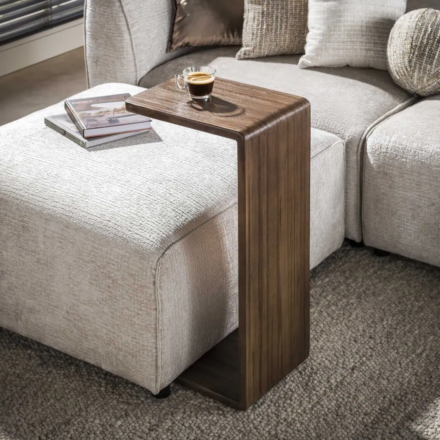 Kalfort Bijzettafels|Jill Teak Bijzettafel Teakhout Espresso 40cm