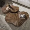 Kalfort Salontafels|Jill Teak XL Salontafel Shamrock Set van 2 Teakhout Espresso