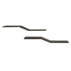 Kalfort Wandplanken|Wandplanken|Jill Wandplank S-vorm set van 2 Teakhout