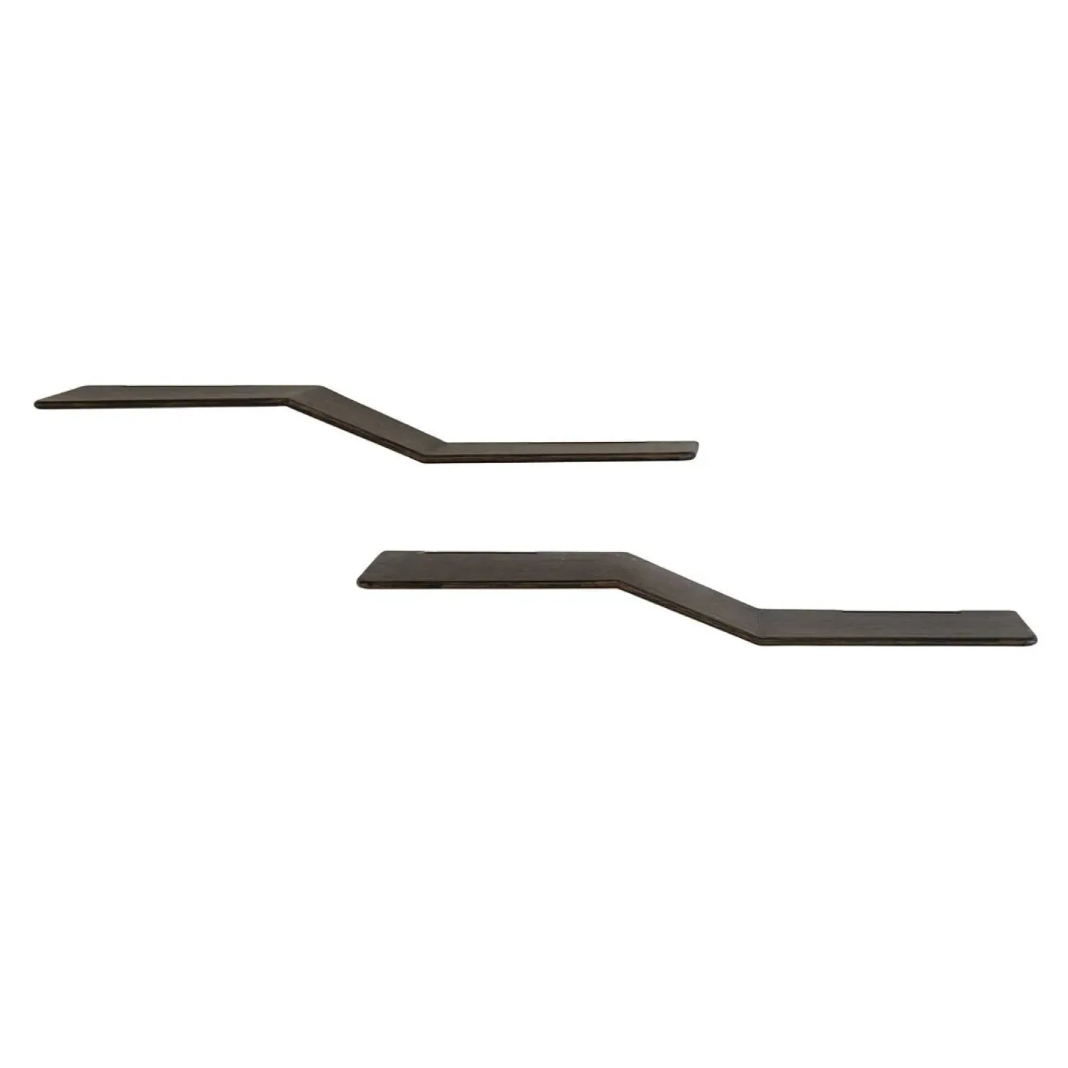 Kalfort Wandplanken|Wandplanken|Jill Wandplank S-vorm set van 2 Teakhout