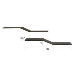 Kalfort Wandplanken|Wandplanken|Jill Wandplank S-vorm set van 2 Teakhout