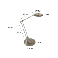 Steinmex Bureaulampen|Jim 1-lichts Bureaulamp Staal