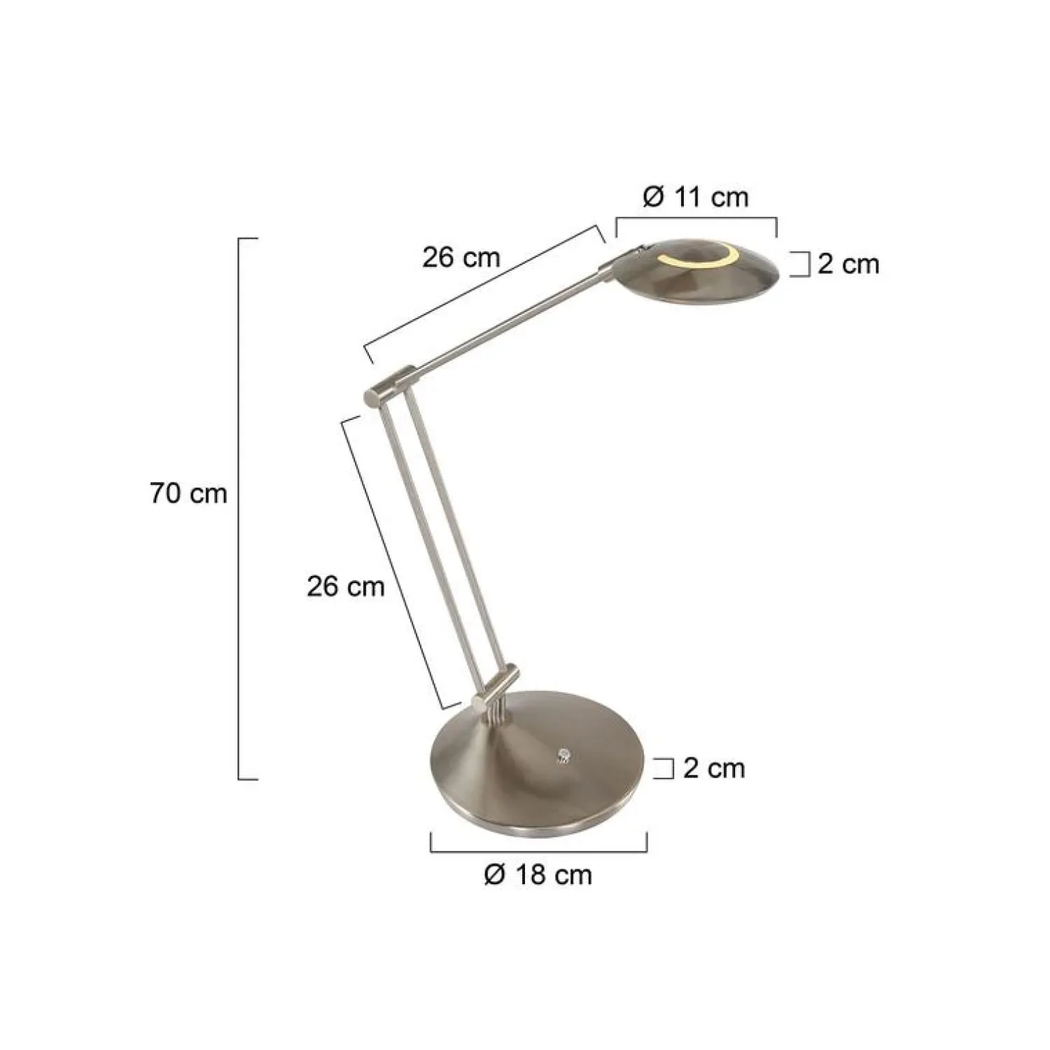 Steinmex Bureaulampen|Jim 1-lichts Bureaulamp Staal