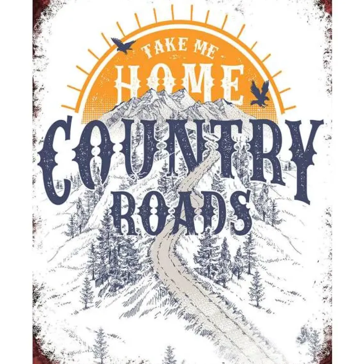 Metal Signs Metalen Borden|John Denver country roads - metalen bord