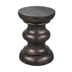 WOOOD Bijzettafels|Jonah Bijzettafel mangohout donkerbruin 30cm