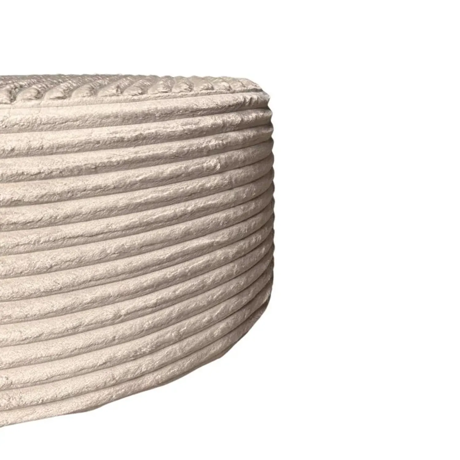 Furndea Hockers|Jonah Hocker Beige Ribstof 80cm