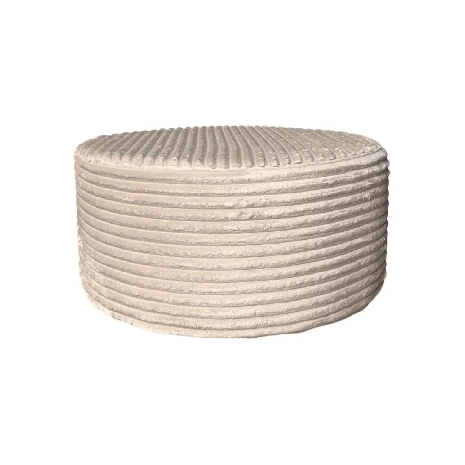 Furndea Hockers|Jonah Hocker Beige Ribstof 80cm