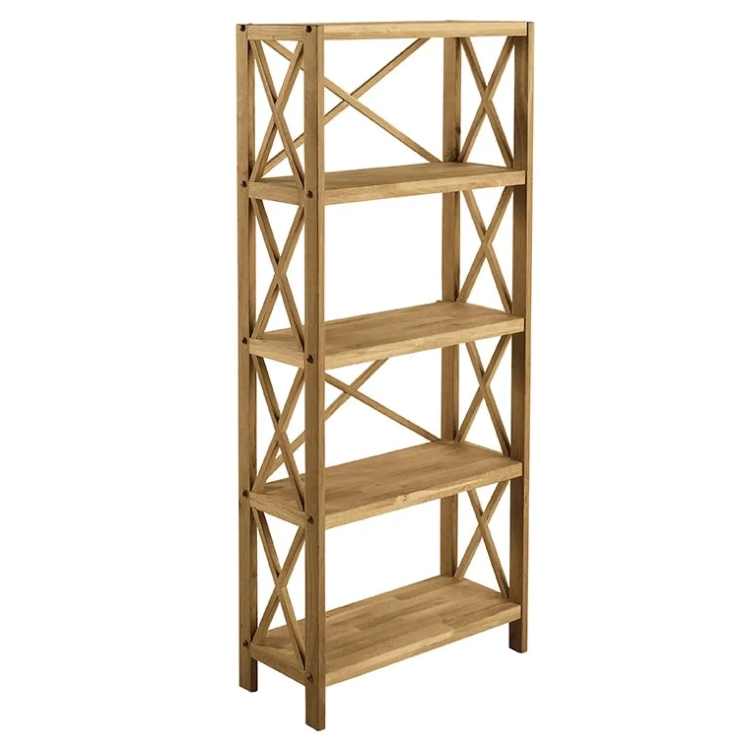 LykkeHome Wandkasten|Vakkenkasten|Jonas 5 planken wandkast naturel eikenhoutfineer 70 cm
