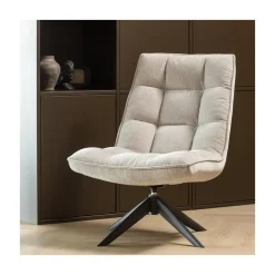 WOOOD Fauteuils|Jouke Draaifauteuil Chenille Naturel