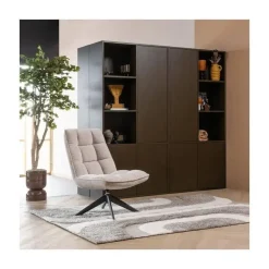 WOOOD Fauteuils|Jouke Draaifauteuil Chenille Naturel