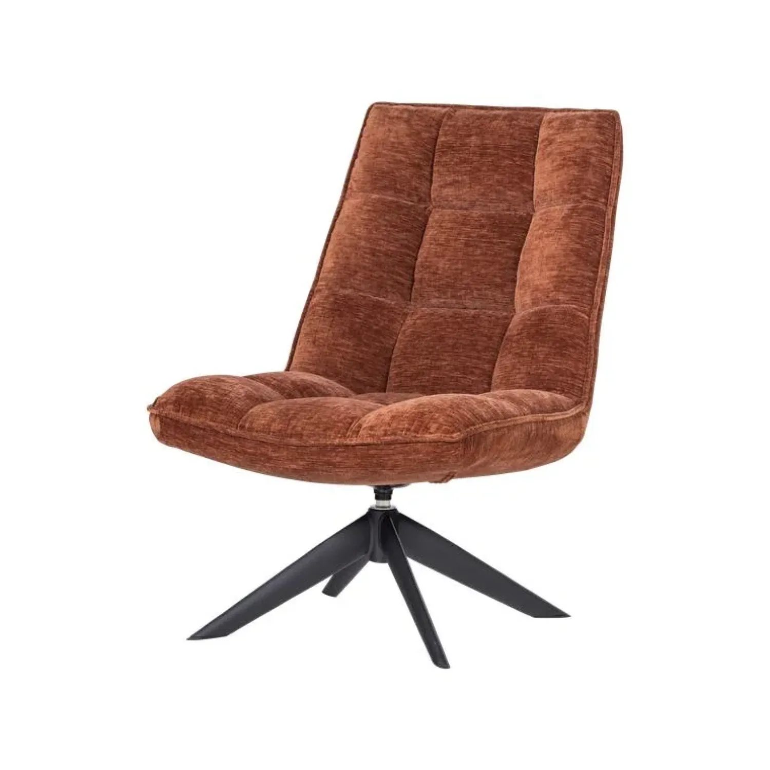 WOOOD Fauteuils|Jouke Draaifauteuil Chenille Roestbruin
