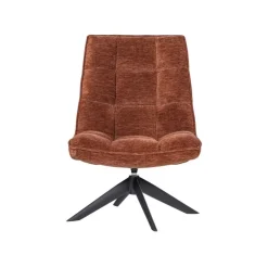 WOOOD Fauteuils|Jouke Draaifauteuil Chenille Roestbruin