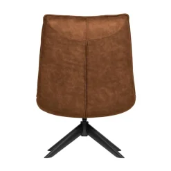 WOOOD Fauteuils|Jouke Draaifauteuil leerlook cognac