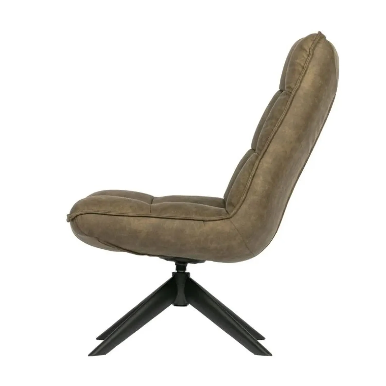 WOOOD Fauteuils|Jouke Draaifauteuil leerlook groen