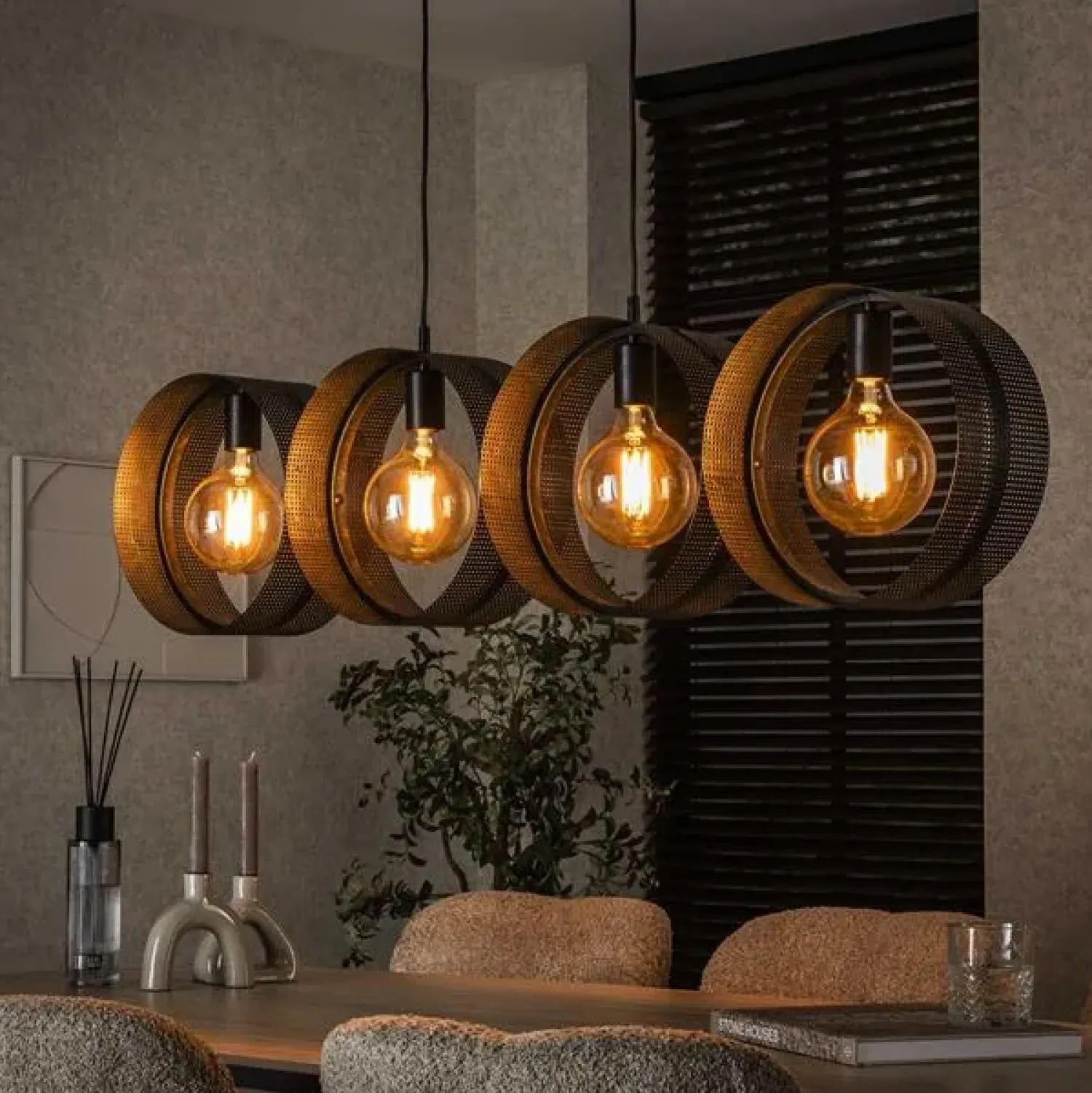 Kalfort Hanglampen|Juno 4-lichts Hanglamp Charcoal