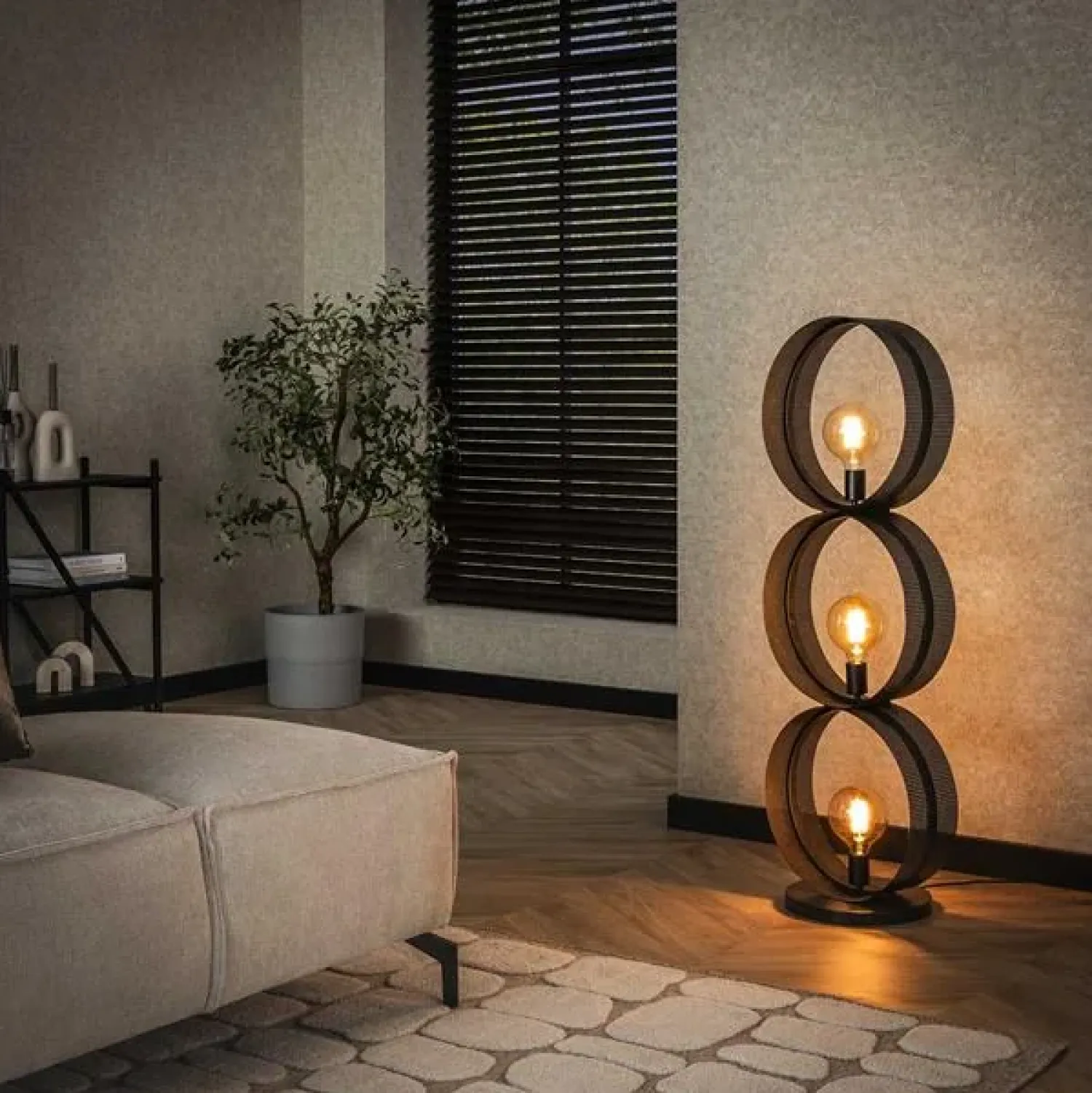 Kalfort Vloerlampen|Juno 3-lichts Vloerlamp Charcoal