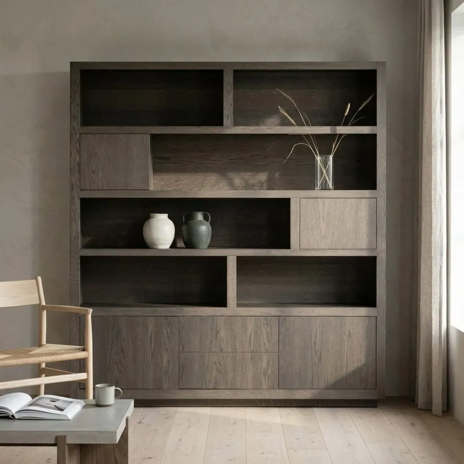 Eleonora Vakkenkasten|Boekenkasten|Kabinet Helsinki Bruin 200x220cm