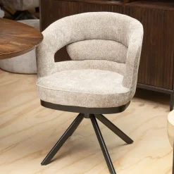 Vellori Design Eetkamerstoelen|Katsura Eetkamerstoel - be glory sand 04 Venus 360 zwart