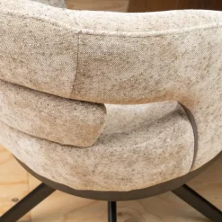 Vellori Design Eetkamerstoelen|Katsura Eetkamerstoel - be glory sand 04 Venus 360 zwart
