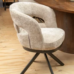 Vellori Design Eetkamerstoelen|Katsura Eetkamerstoel - be glory sand 04 Venus 360 zwart