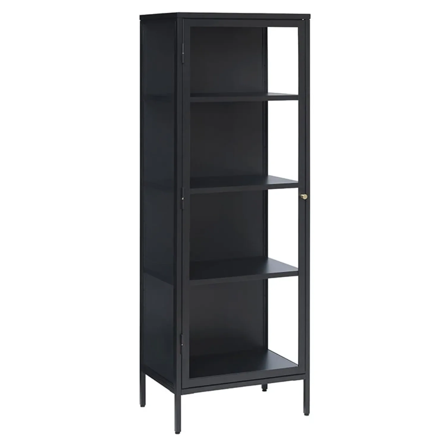LykkeHome Boekenkasten|Vakkenkasten|Kaya vitrinekast zwart metaal 58cm