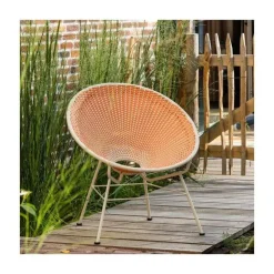 WOOOD Tuinstoelen|Kazoun Tuin loungestoel wicker oranje