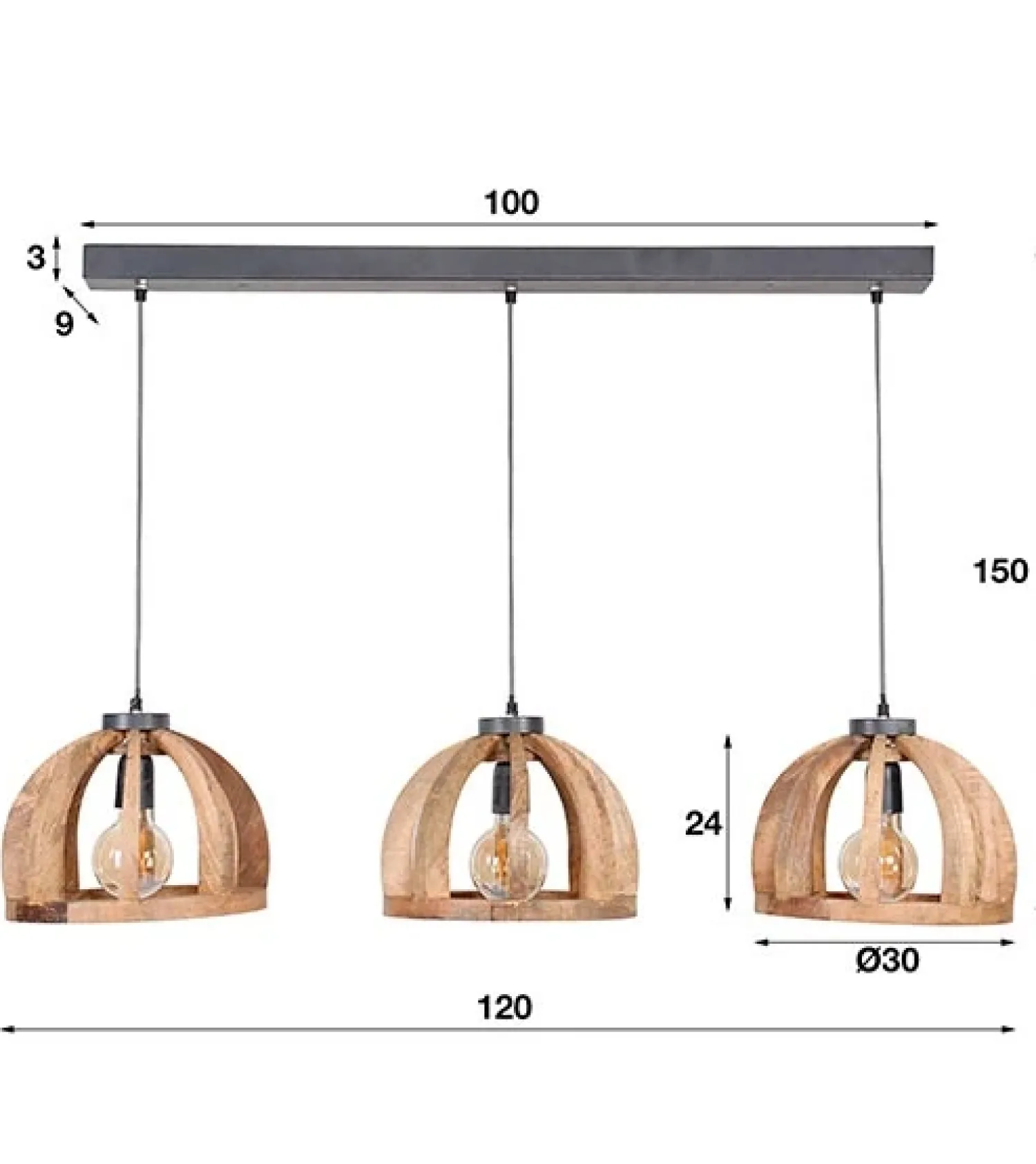 Kalfort Hanglampen|Keagan hanglamp 3-lichts