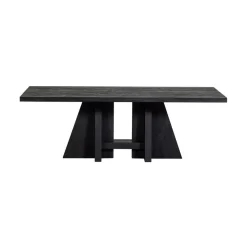 WOOOD Eettafels|Kean Eettafel met middenpoot mango zwart 220cm