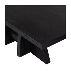 WOOOD Eettafels|Kean Eettafel met middenpoot mango zwart 220cm
