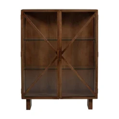 WOOOD Wandkasten|Industriele Kasten|Kella 2-deurs kast mangohout bruin 100cm