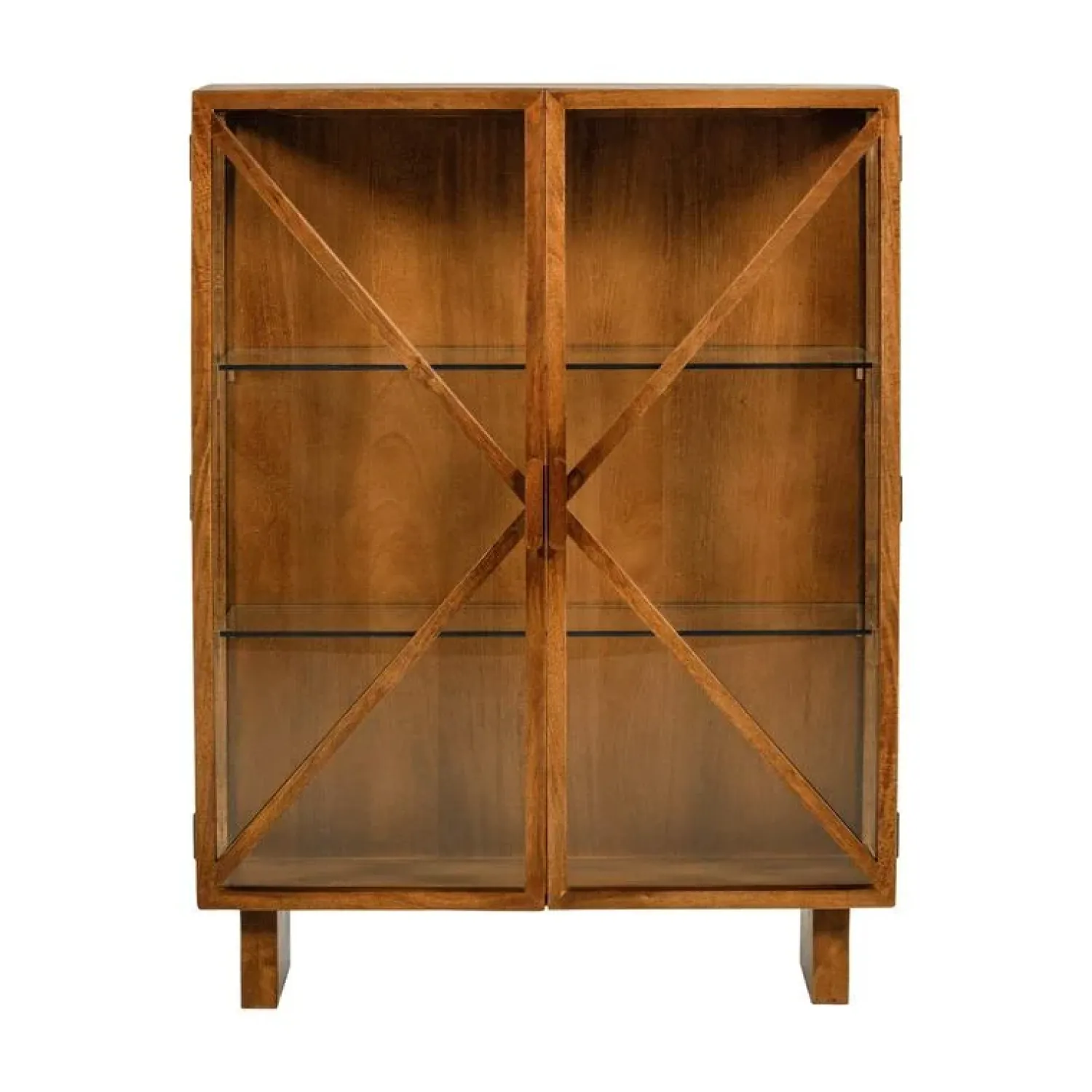 WOOOD Wandkasten|Industriele Kasten|Kella 2-deurs kast mangohout naturel 100cm