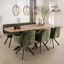 Kalfort Eetkamerbanken|Eetkamerbanken|Kelly Eetkamerbank hoven Groen