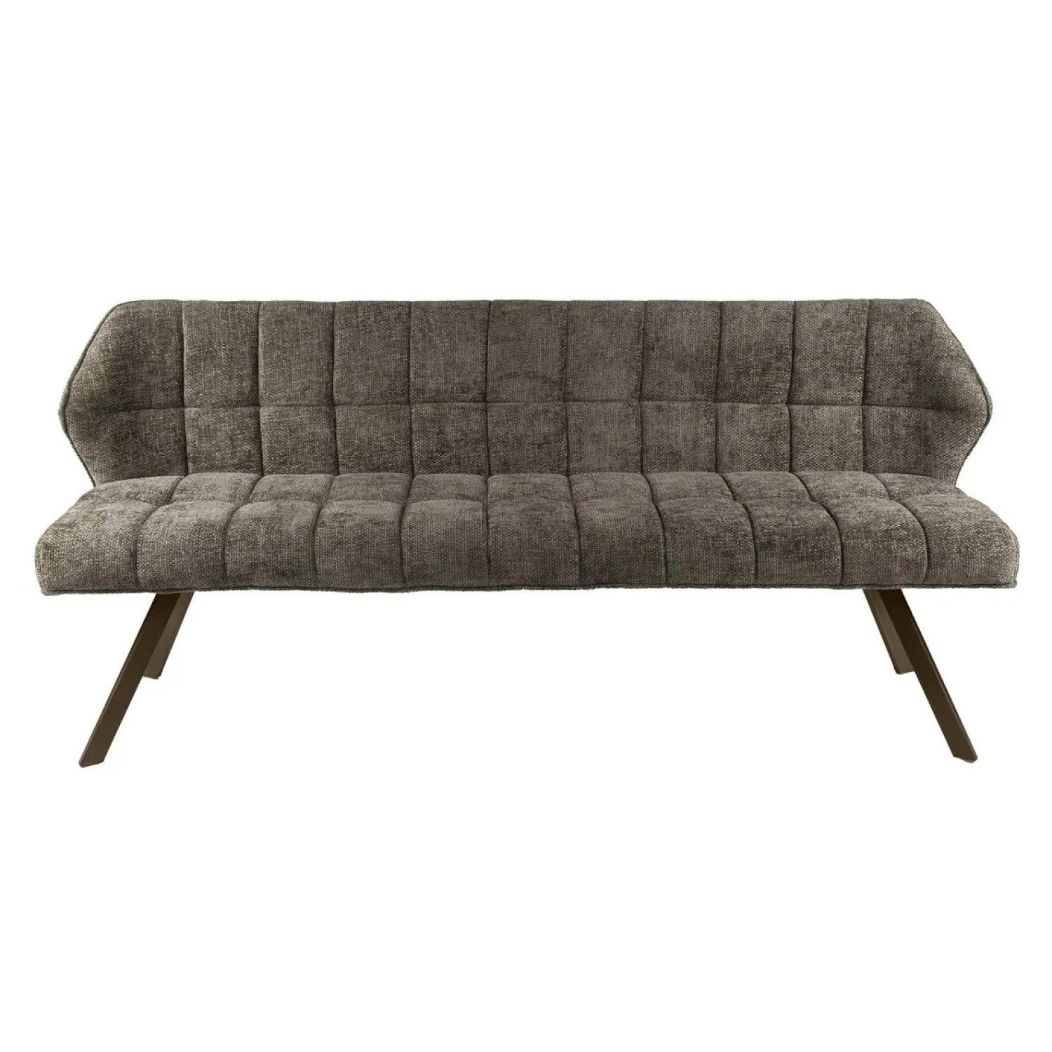 Kalfort Eetkamerbanken|Eetkamerbanken|Kelly Eetkamerbank Hoven taupe met bruin bronzen poot