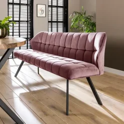 Kalfort Eetkamerbanken|Eetkamerbanken|Kelly eetkamerbank velvet Roze