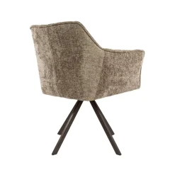 Kalfort Eetkamerstoelen|Kelly Eetkamerstoel Hoven champagne met bruin bronzen poot