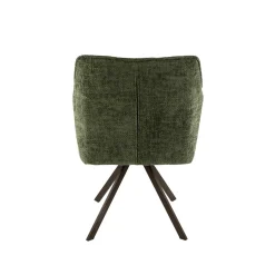 Kalfort Eetkamerstoelen|Kelly Eetkamerstoel Hoven groen met bruin bronzen poot